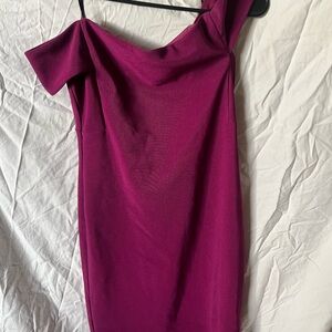 Forever 21 Purple One Shoulder Cocktail Dress~ BROKEN zipper~